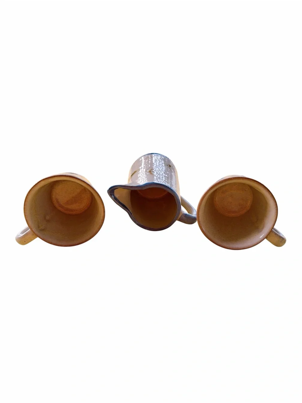 Vintage mismatched studio pottery coffee set Jerry Taylor creamer rustic clay m.